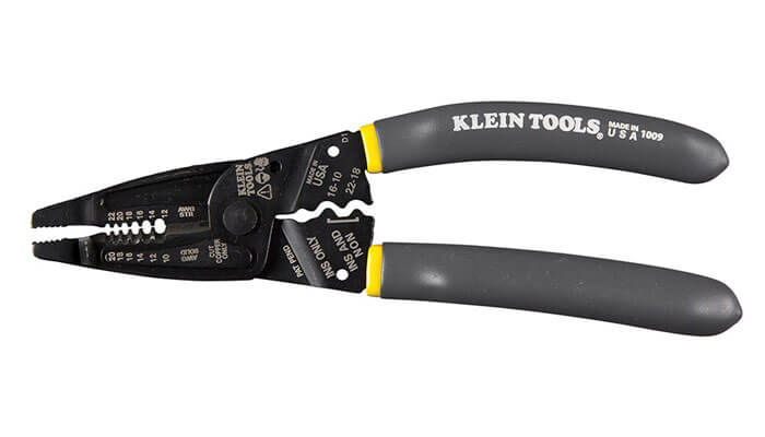 Pinzas de punta con ponchadora y pelacables