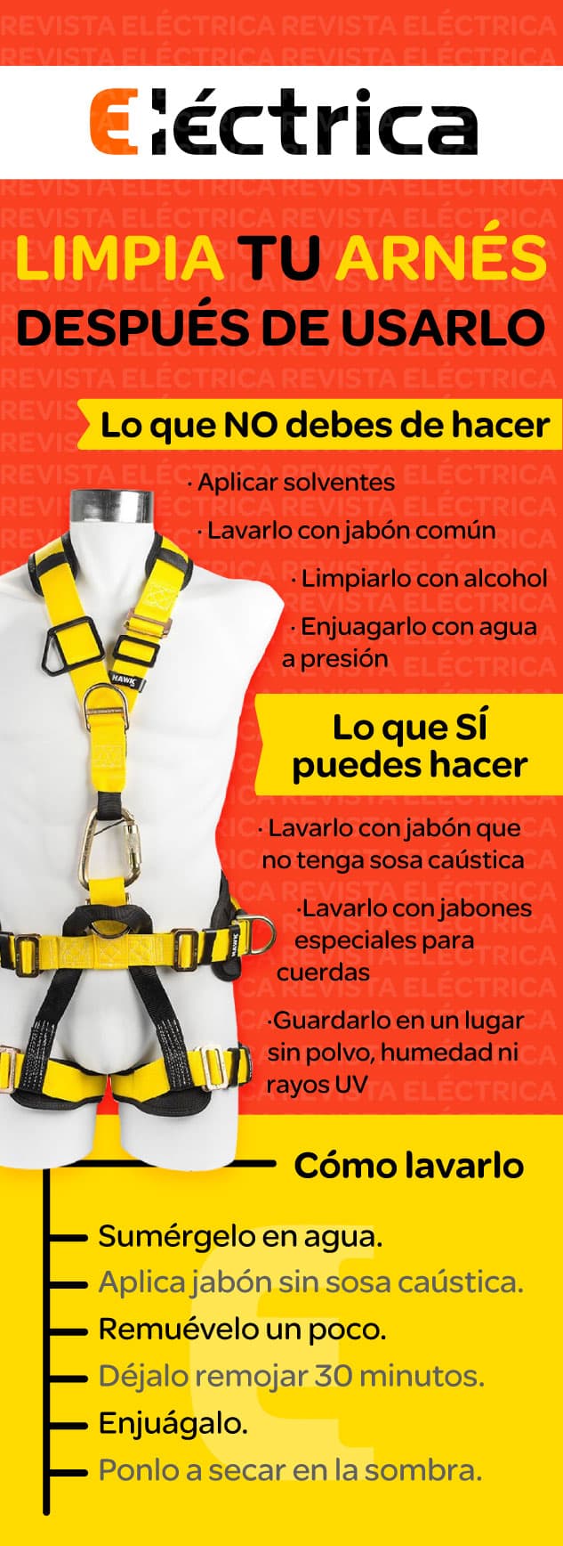 Limpia tu arnés antes de usarlo