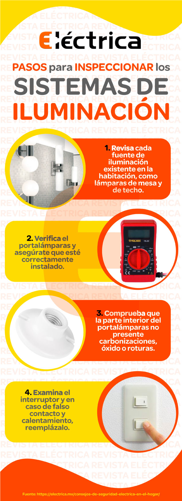 Pasos para inspeccionar los sistemas de iluminación