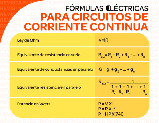 Fórmulas Eléctricas Para Circuitos De Corriente Continua Revista Eléctrica 4941